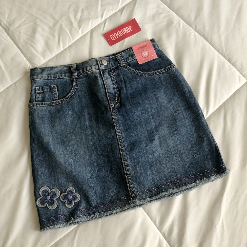 Gymboree Denim Mini Skirt with Embroidered Detail